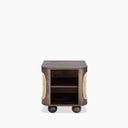 Una Square Wooden Side Table  | Walnut & Cane