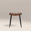 Utah Low Stool | Tan Faux Leather & Black