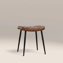 Utah Low Stool | Tan Faux Leather & Black