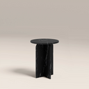 Eli Round Side Table | Black Marble