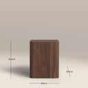 Sabel Square Wooden Side Table | Walnut
