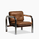 Rudolph Accent Chair | Tan Leather & Chrome