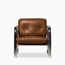 Rudolph Accent Chair | Tan Leather & Chrome