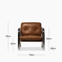 Rudolph Accent Chair | Tan Leather & Chrome