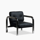 Rudolph Accent Chair | Black Leather & Chrome