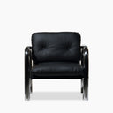 Rudolph Accent Chair | Black Leather & Chrome
