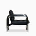 Rudolph Accent Chair | Black Leather & Chrome