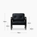 Rudolph Accent Chair | Black Leather & Chrome