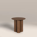 Noelle Round Wooden Side Table | Walnut