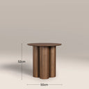 Noelle Round Wooden Side Table | Walnut