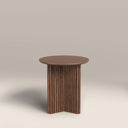 Caleb Round Wooden Side Table | Walnut