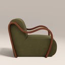 Talie Accent Chair | Moss Green Sustainable Mohair Velvet & Walnut