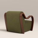 Talie Accent Chair | Moss Green Sustainable Mohair Velvet & Walnut