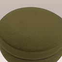 Hazel Footstool | Moss Green Sustainable Mohair Velvet & Natural