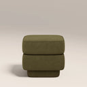 Ava Pouffe | Moss Green Sustainable Mohair Velvet