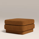 Ava Footstool | Caramel Brown Sustainable Mohair Velvet