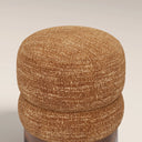 Neva Pouffe | Speckled Honey Sustainable Boucle & Walnut Burl Wood