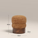 Neva Pouffe | Speckled Honey Sustainable Boucle & Walnut Burl Wood