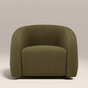 Chaplin Swivel Accent Chair | Moss Green Sustainable Mohair Velvet & Walnut