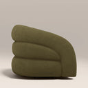 Chaplin Swivel Accent Chair | Moss Green Sustainable Mohair Velvet & Walnut