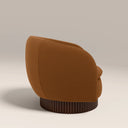 Viva Swivel Armchair | Caramel Brown Sustainable Mohair Velvet & Walnut