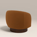 Viva Swivel Armchair | Caramel Brown Sustainable Mohair Velvet & Walnut