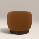 Viva Swivel Armchair | Caramel Brown Sustainable Mohair Velvet & Walnut