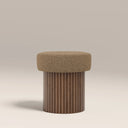 Alexis Storage Pouffe | Speckled Cappuccino Boucle & Walnut