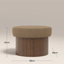 Alexis Storage Footstool | Speckled Cappuccino Boucle & Walnut