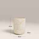 Ingrid Round Side Table | Natural Travertine Effect