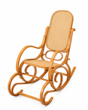 Chaise à Bascule en Bois Courbé & Cannage