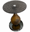 Table d'appoint ronde en verre texturé