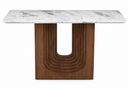 Console AKRON en marbre blanc et métal finition laiton