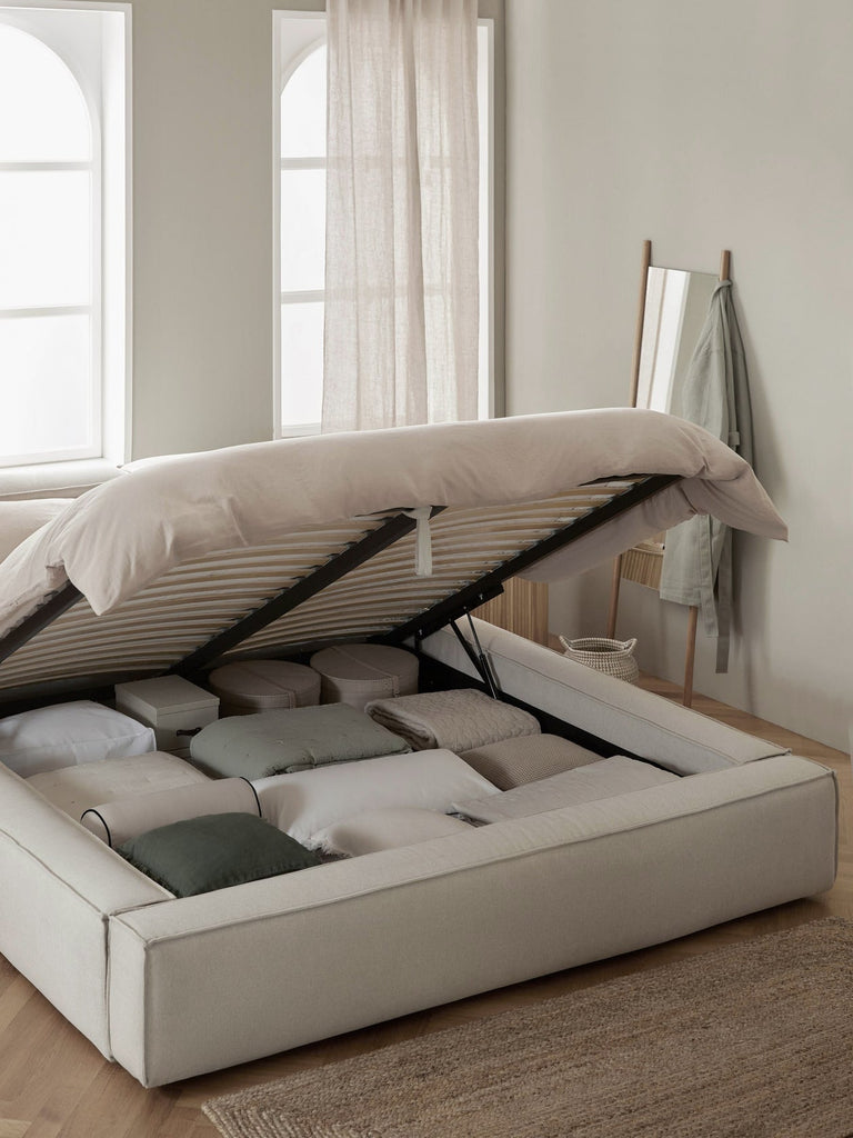Lit matelassé avec rangement Lennon