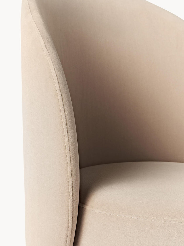 Chaise rembourrée en velours Zeyno