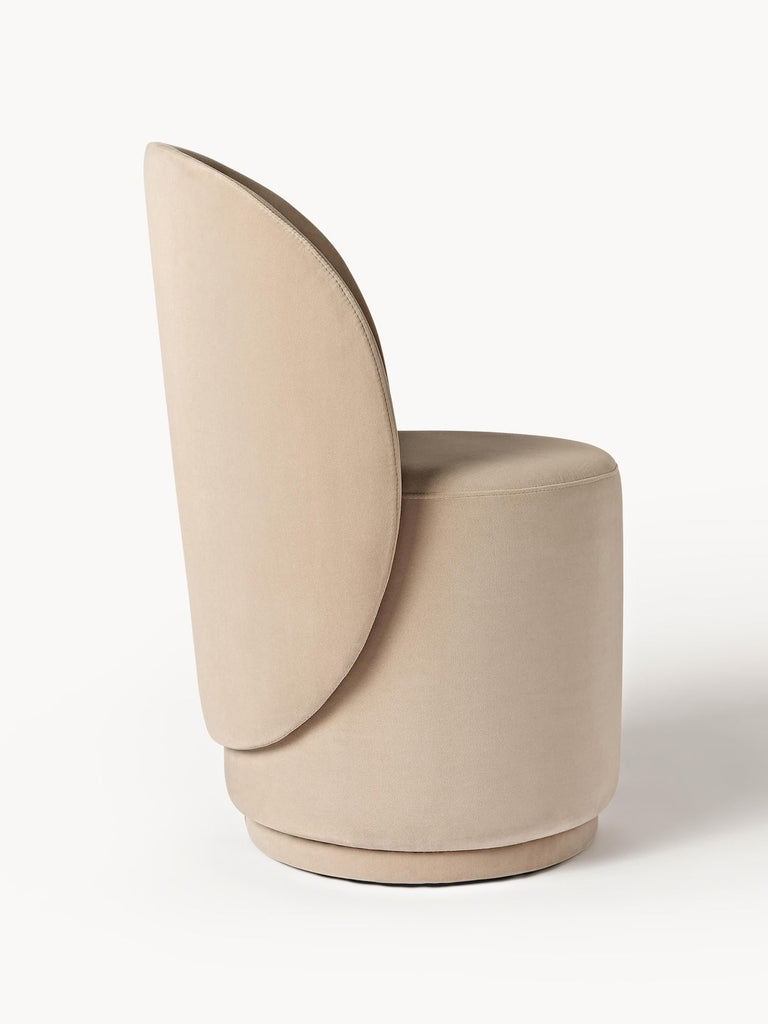 Chaise rembourrée en velours Zeyno