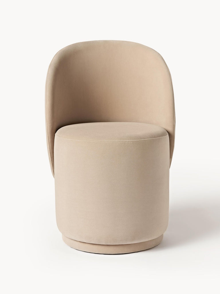 Chaise rembourrée en velours Zeyno
