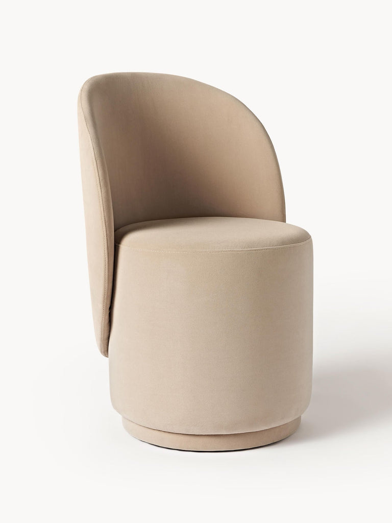 Chaise rembourrée en velours Zeyno
