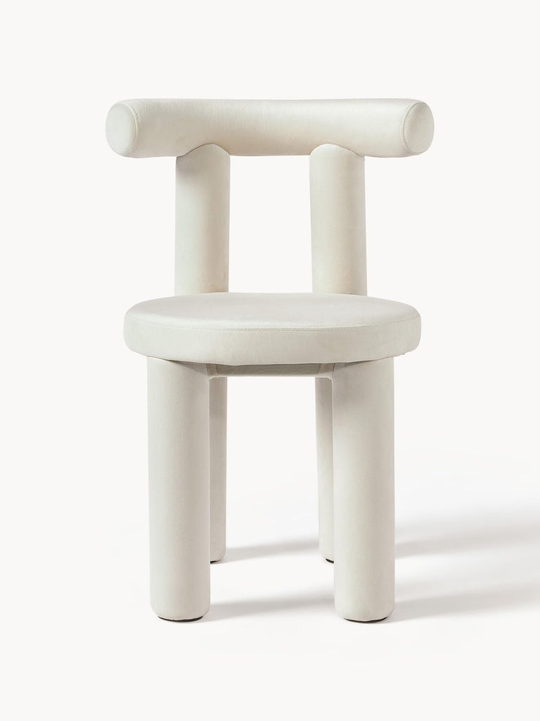 Chaise rembourrée en velours Calan