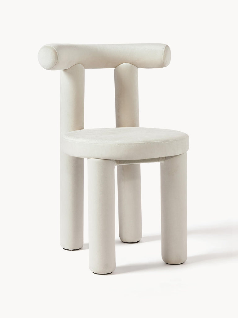 Chaise rembourrée en velours Calan