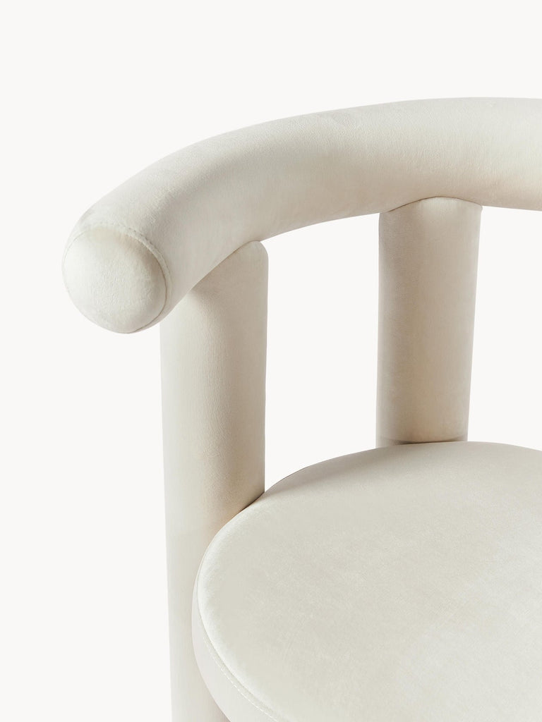 Chaise rembourrée en velours Calan