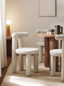 Chaise rembourrée en velours Calan