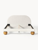 Lit matelassé avec pieds boules en bois Rena