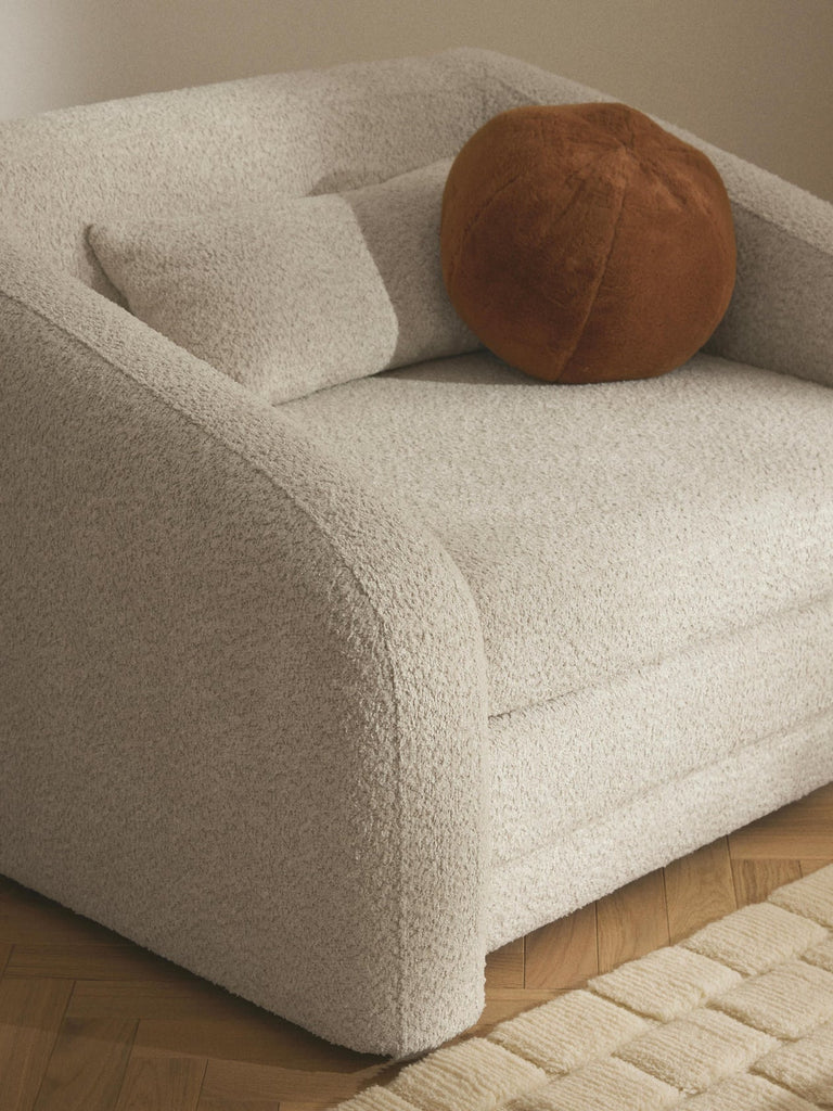Fauteuil convertible en peluche-bouclette Eliot
