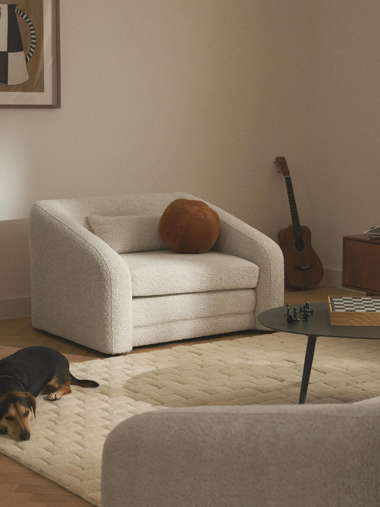 Fauteuil convertible en peluche-bouclette Eliot