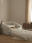 Fauteuil convertible en peluche-bouclette Eliot