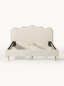 Lit matelassé avec tête de lit ondulée Romy