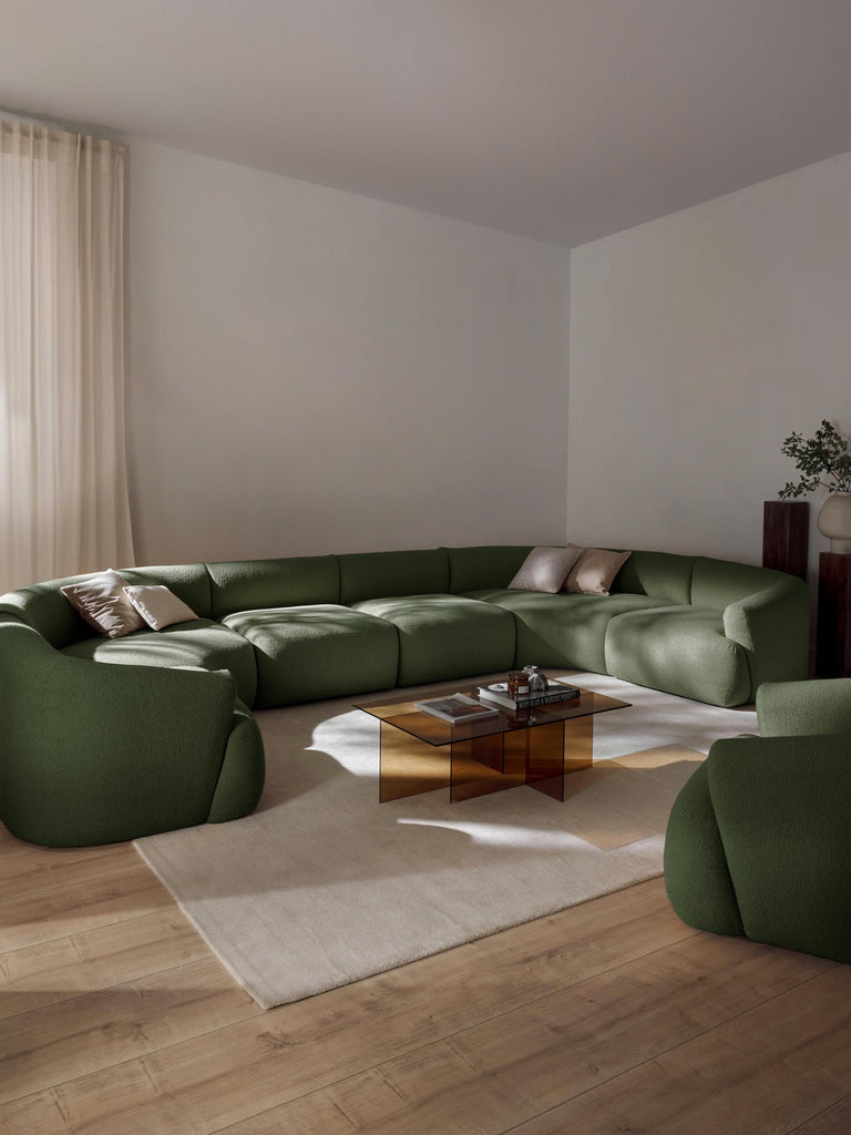 Canapé lounge modulable XL en bouclette Sofia