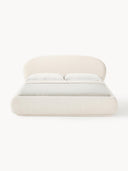 Lit matelassé arrondi en bouclette Alba