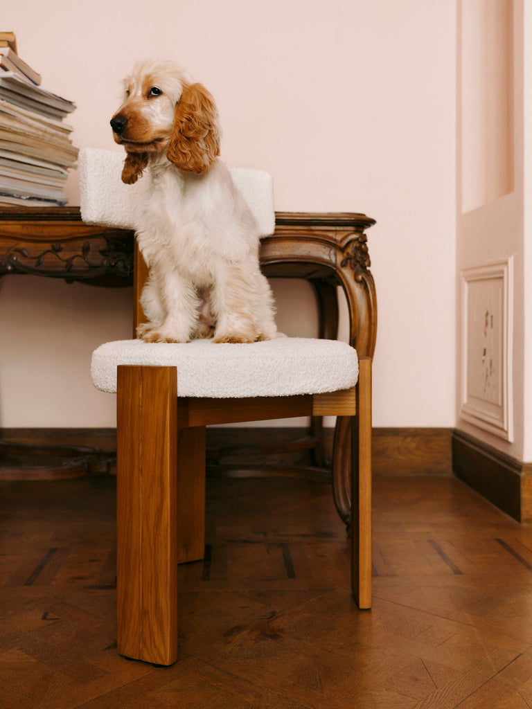 Chaise rembourrée en bouclette Katya